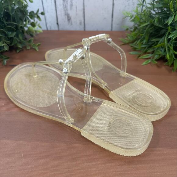 Tory Burch Mini Miller Clear Jelly Sandals Size 7 - Picture 3 of 6
